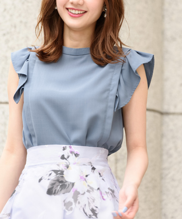 ヴィンテージリネンライク肩フリルブラウス Rofane ロファーネ Tocco Closet トッコクローゼット Collection