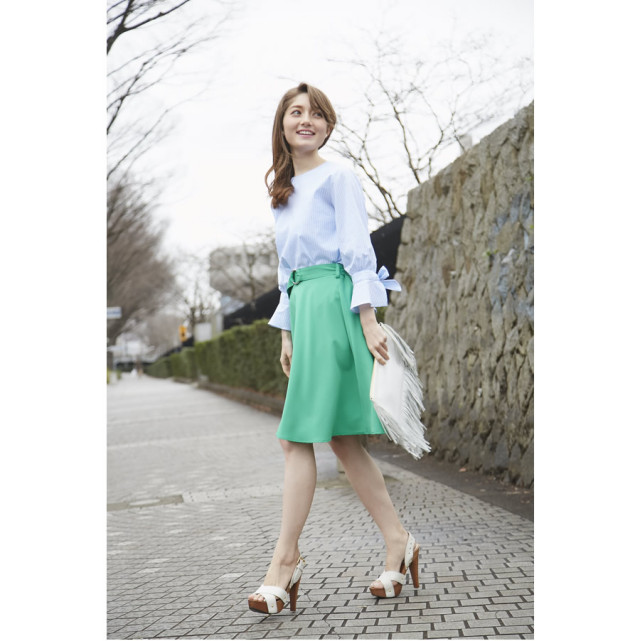 彼ウケ♪リングベルト付きビタミンカラースカート 7月5日(水)再販  