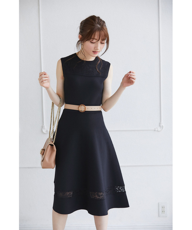 TRUSSARDI トラサルディノースリーブニット ワンピース40 （上品な 