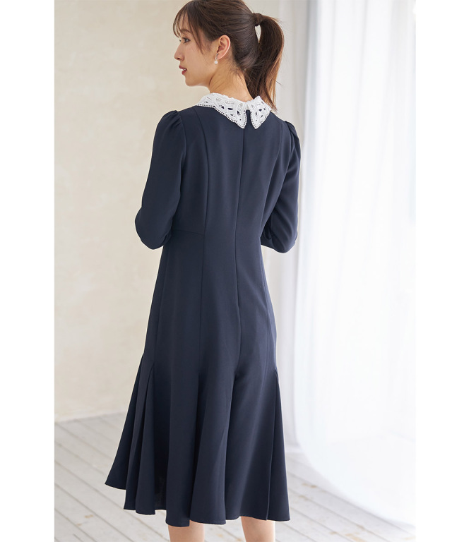 取り外し可能なレース襟付きマーメイドワンピース≪Ceremony Style≫