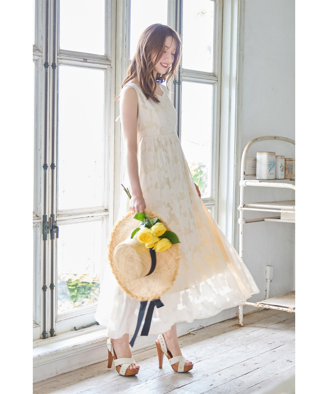 □美品□ADORE アドーア リーフジャガードワンピース ワンピース  