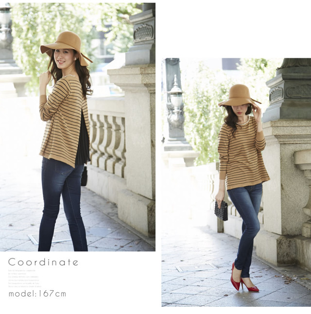 バックプリーツ切り替え長袖ニットプルオーバー Rothes ローテス Sale品につき返品 交換 キャンセル 配送日指定不可