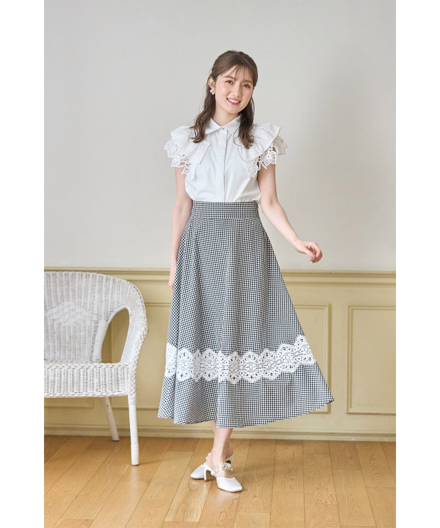 ELFSACK スカート チェック柄 レース メッシュ 楽天市場】送料無料 ELFSACK スカート メッシュ レース ミモレ丈