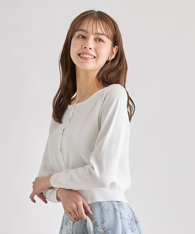 UVカット＆接触冷感♪フラワーモチーフ釦カーディガン