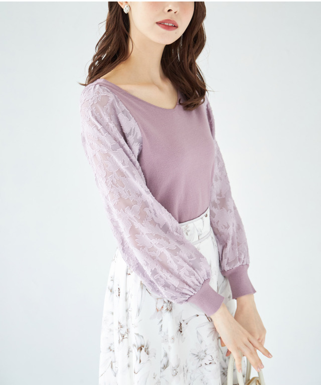 前後2WAYシアージャガード切替マシュマロタッチニットプル