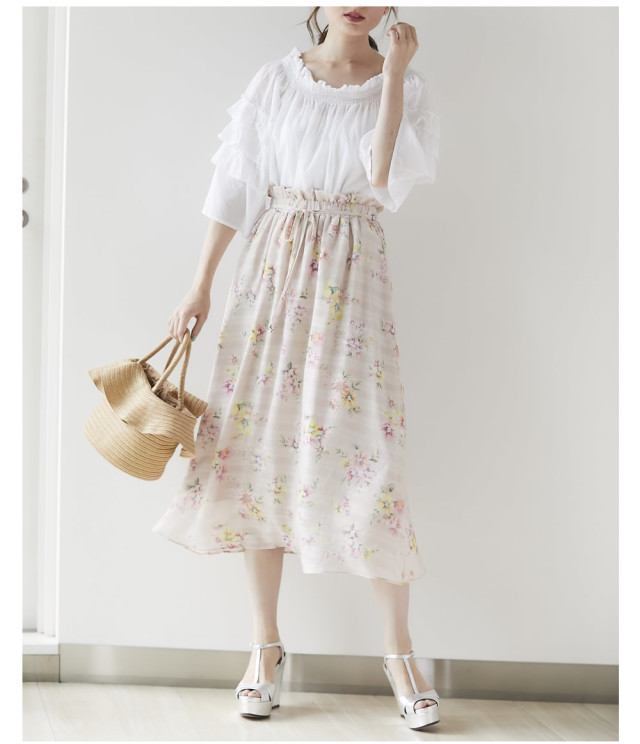 SaturdayClub フローラル Aライン スカート 関税送料込 フローラルプリントAラインスカート – SaturdayClub International