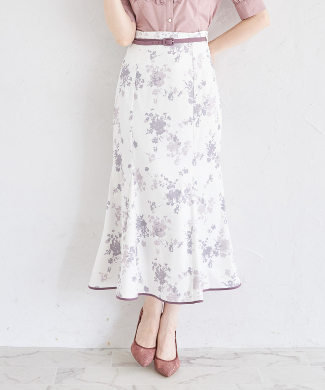 todoちゃん様 フラワープリントマーメイドフレアスカート