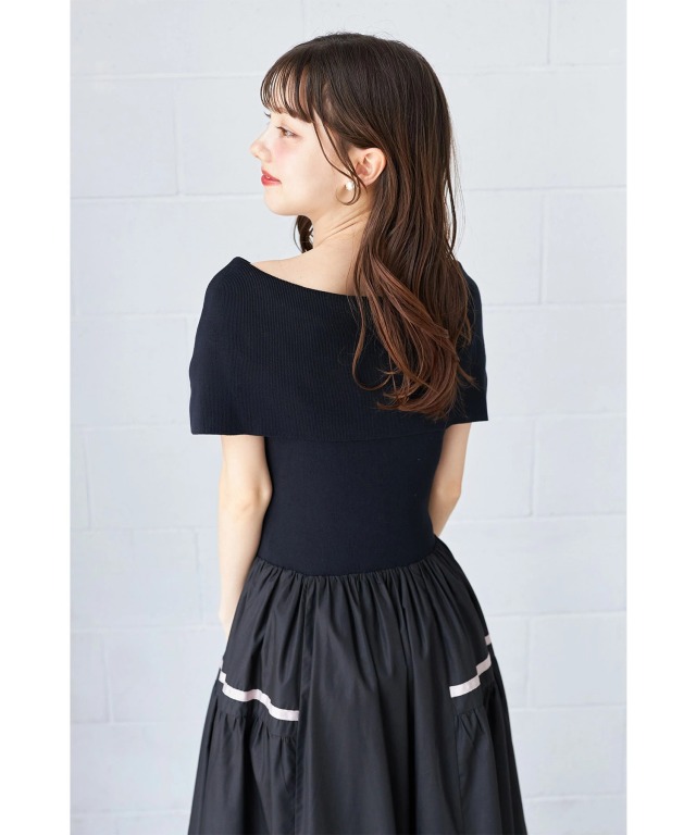 tocco closet 配色ラインニットドッキングティアードワンピース 楽天市場】配色ラインニットドッキングティアードワンピース