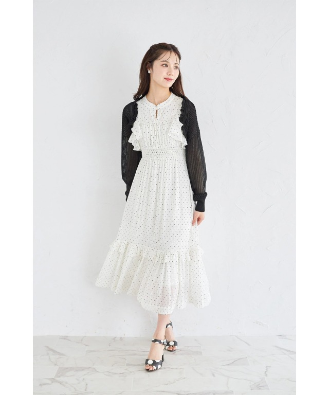 TOCCA ノーカラージャケット ボレロ カーディガン 羽織り フリル 白 TOCCA（ノーカラージャケット ・ ホワイト/白色系）のフリマ