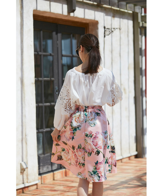 Bell Jadin Chiffon Dress ピンク