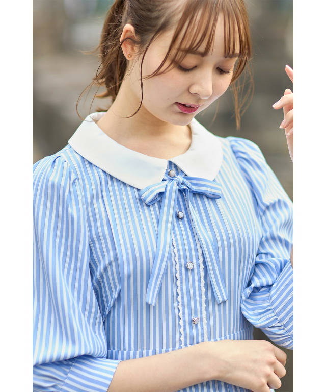 親子2点セット　新品　未使用　親子リンク　白襟ドットワンピース 親子2点セット 新品 未使用 親子リンク 白襟ドットワンピース