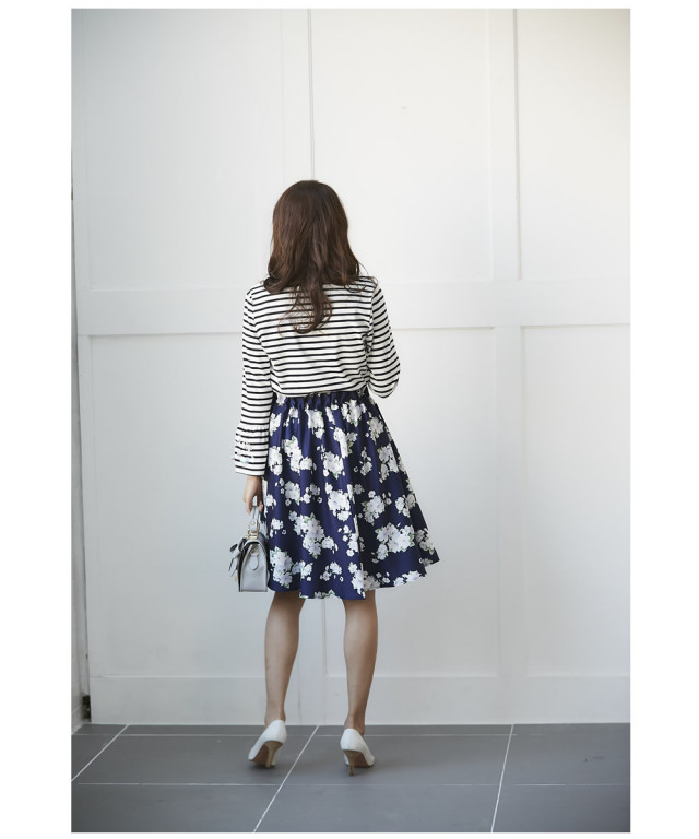 ロマンティックイタリー製古着 ANNA MOLINARI フラワー刺繍スカート