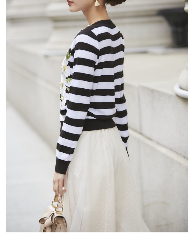 フラワー刺繍入りマイクロギンガムチェックタイトスカート 【fimas  