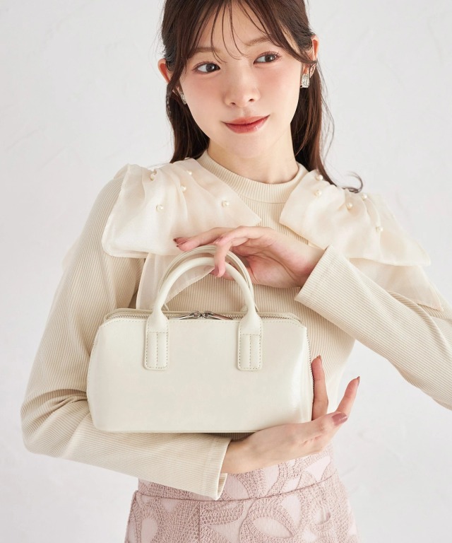 2WAYショルダー付きミニボストンバッグ