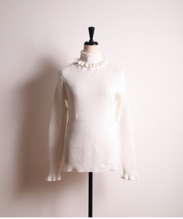 トッコクローゼット tocco closet ファー付きケープライク袖口フリルリブニットプルオーバー （モカ） ファー付きケープライク袖口フリルリブニットプルオーバー
