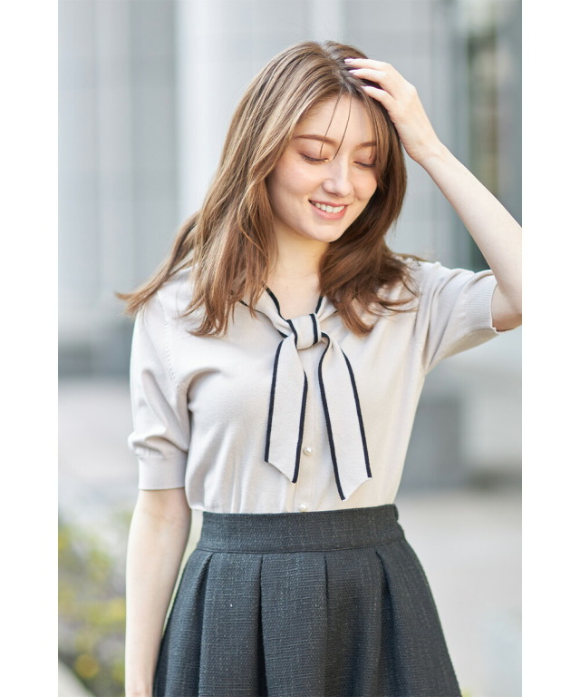 新品タグ付き　always ボウタイ　ニット　プルオーバー