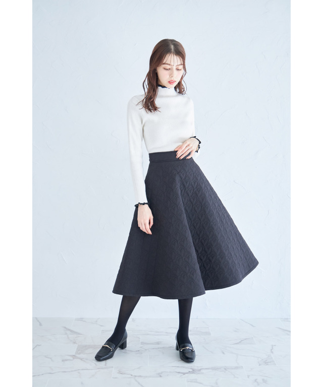 ハートキルティングフレアスカート≪Gray×White Collection≫ 