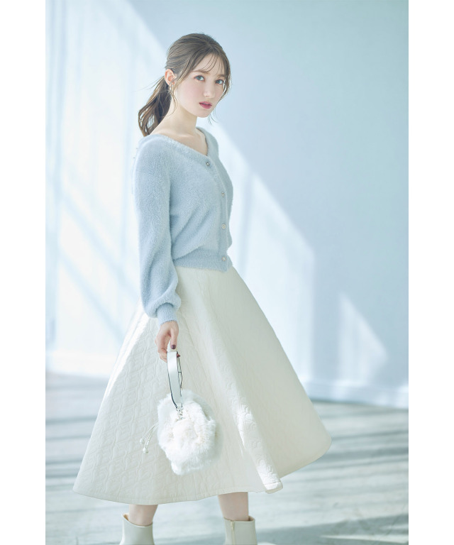 ハートキルティングフレアスカート≪Gray×White Collection≫ 