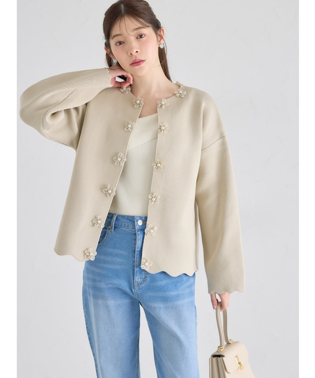 コムデギャルソン　立体フラワー　リバーシブルトップス　カーディガン コムデギャルソン 立体フラワー リバーシブルトップス