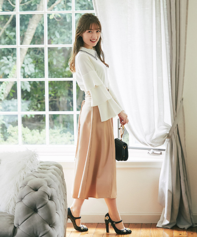 ヴァトカ vatka vatka パンツ ニット ブロックチェック柄 フレア  