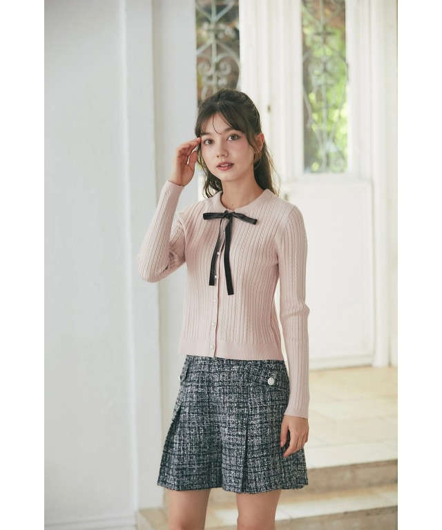 ハイウエストツイードショートパンツ