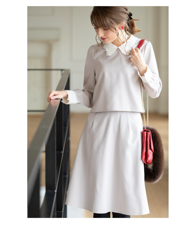 フラワーレースでおしとやか♪着まわし力バツグンなセットアップ《@_ak  