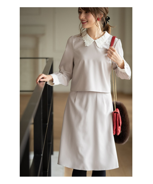 フラワーレースでおしとやか♪着まわし力バツグンなセットアップ《@_ak  