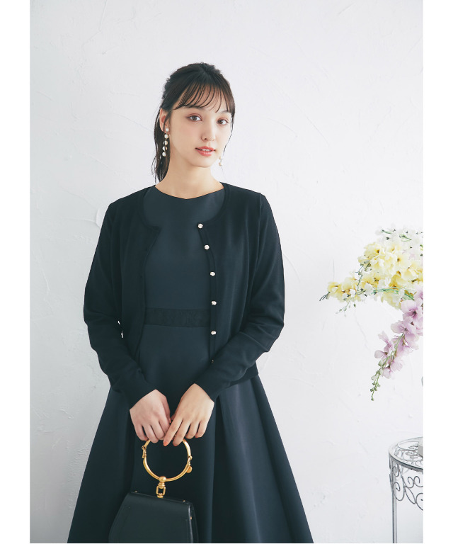 未使用品　maison de dolce 接触冷感UVカーディガン ネイビー UVカット＆接触冷感♪パールビジュー釦カーディガン