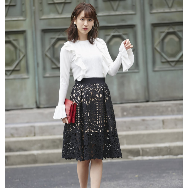 シックで淑やかケミカルレーススカート 【zabiera ザビーラ】 tocco  
