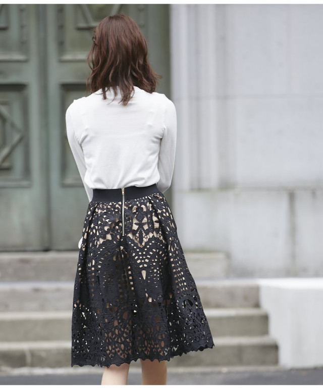 シックで淑やかケミカルレーススカート 【zabiera ザビーラ】 tocco  