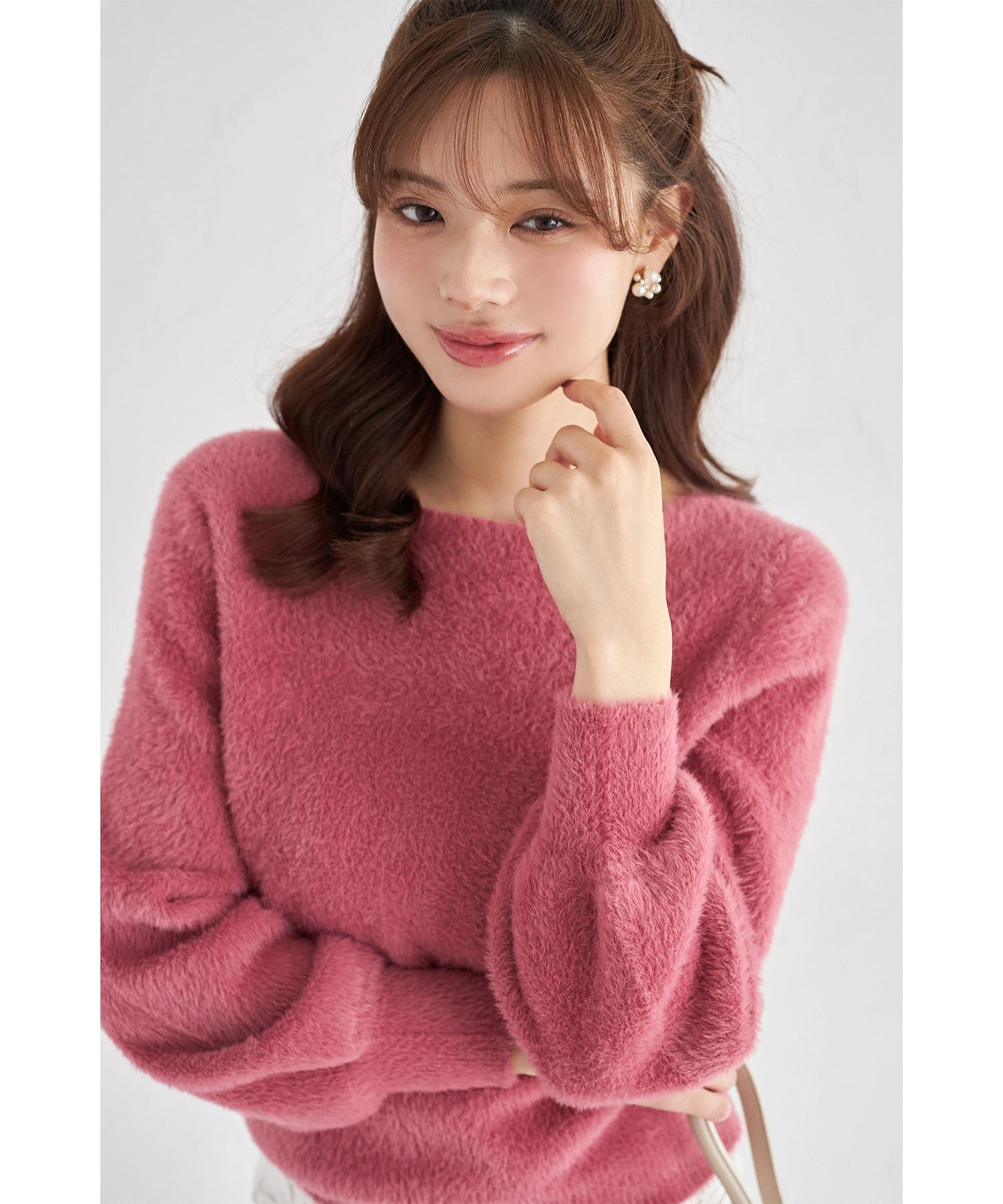 ボリュームスリーブフェザーニットプルオーバー  12月19日(金)ローズピンク再販決定☆【louette ロウート】 tocco closet(トッコクローゼット)　※少量の在庫確保による再販売の為、交換は出来かねる場合がございます。予めご了承ください。