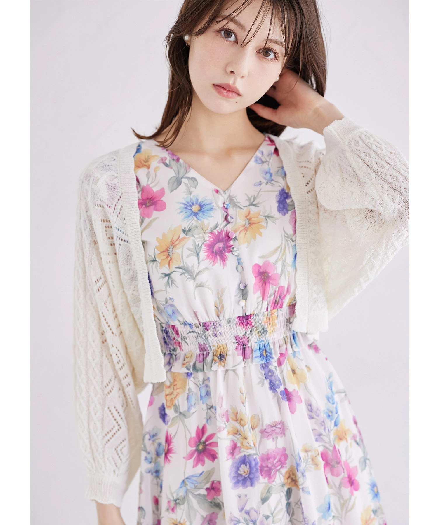 カギ編みスカラップニットボレロ  7月12日(土)再販決定☆【madina マディーナ】 tocco closet(トッコクローゼット)※オフホワイト少量の在庫確保による再販売の為、交換は出来かねる場合がございます。予めご了承ください。