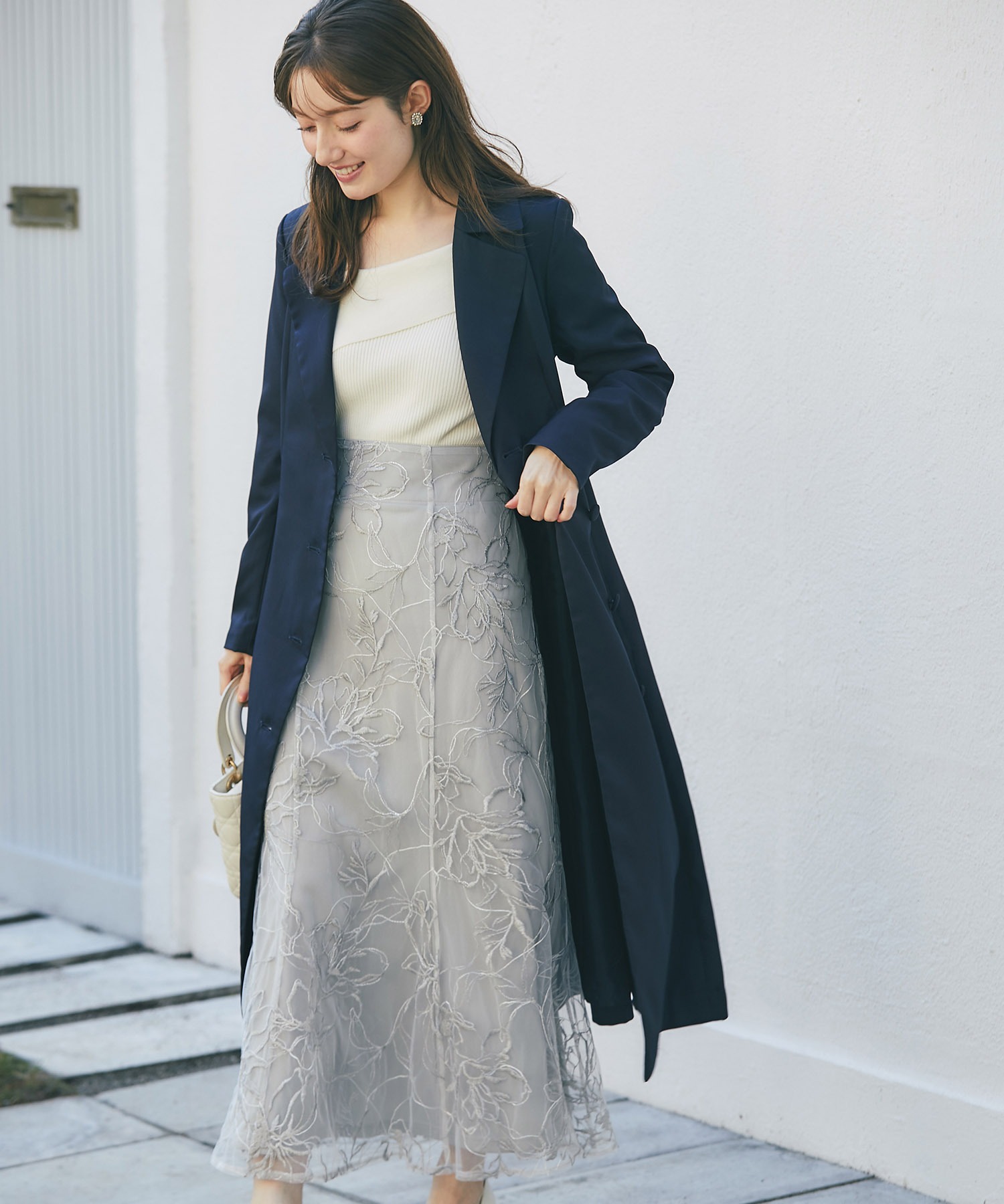 バックレースアップフラワー刺繍マーメイドスカート 3月7日(金)再販決定☆【maliane マリアン】 tocco closet(トッコクローゼット)《tocco closet luxe》
