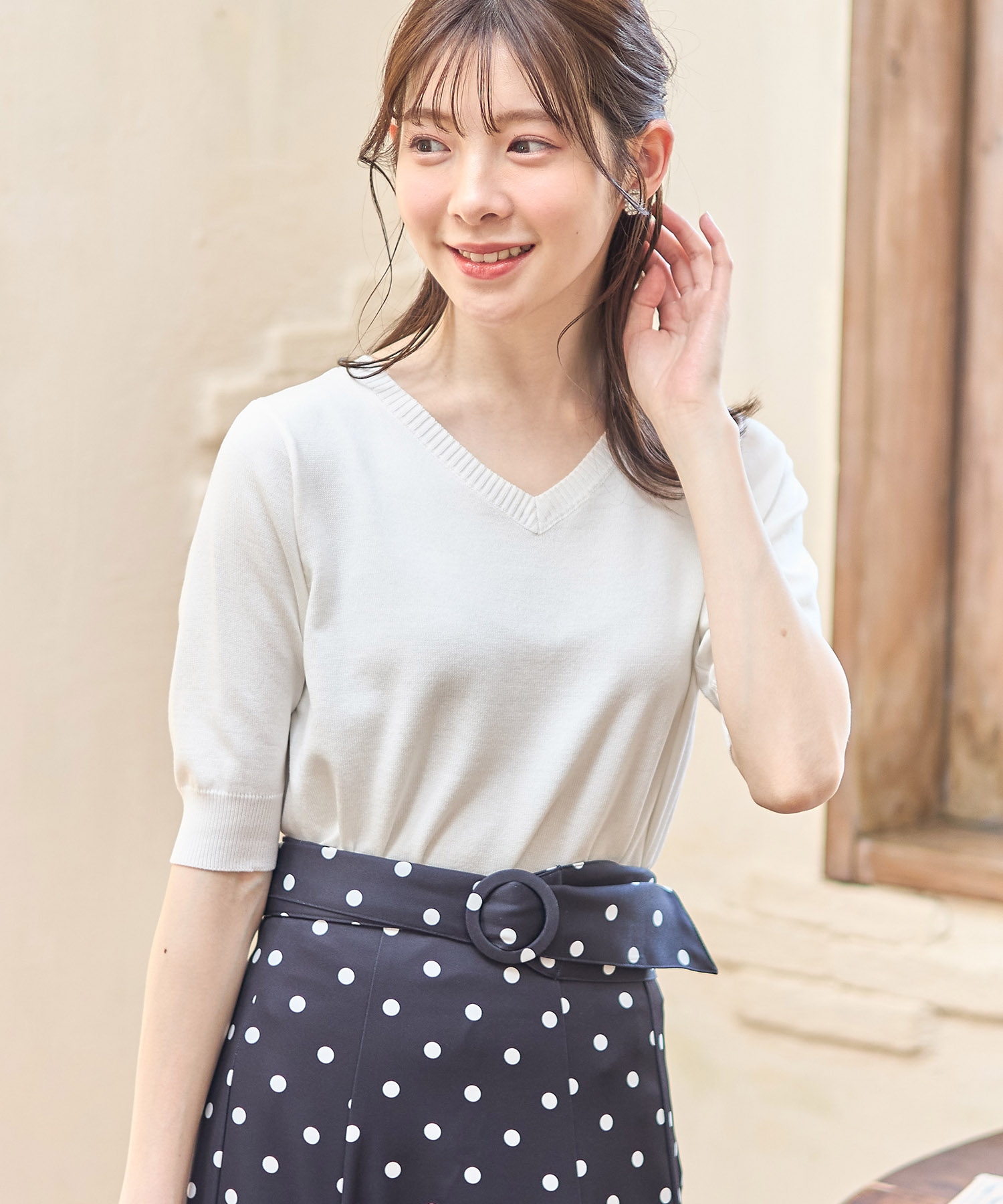ＵＶカット＆接触冷感♪Ｖネックニットプルオーバー5月28日(日)再販決定☆【matalia マタリア】 tocco closet(トッコクローゼット)≪多機能アイテム≫