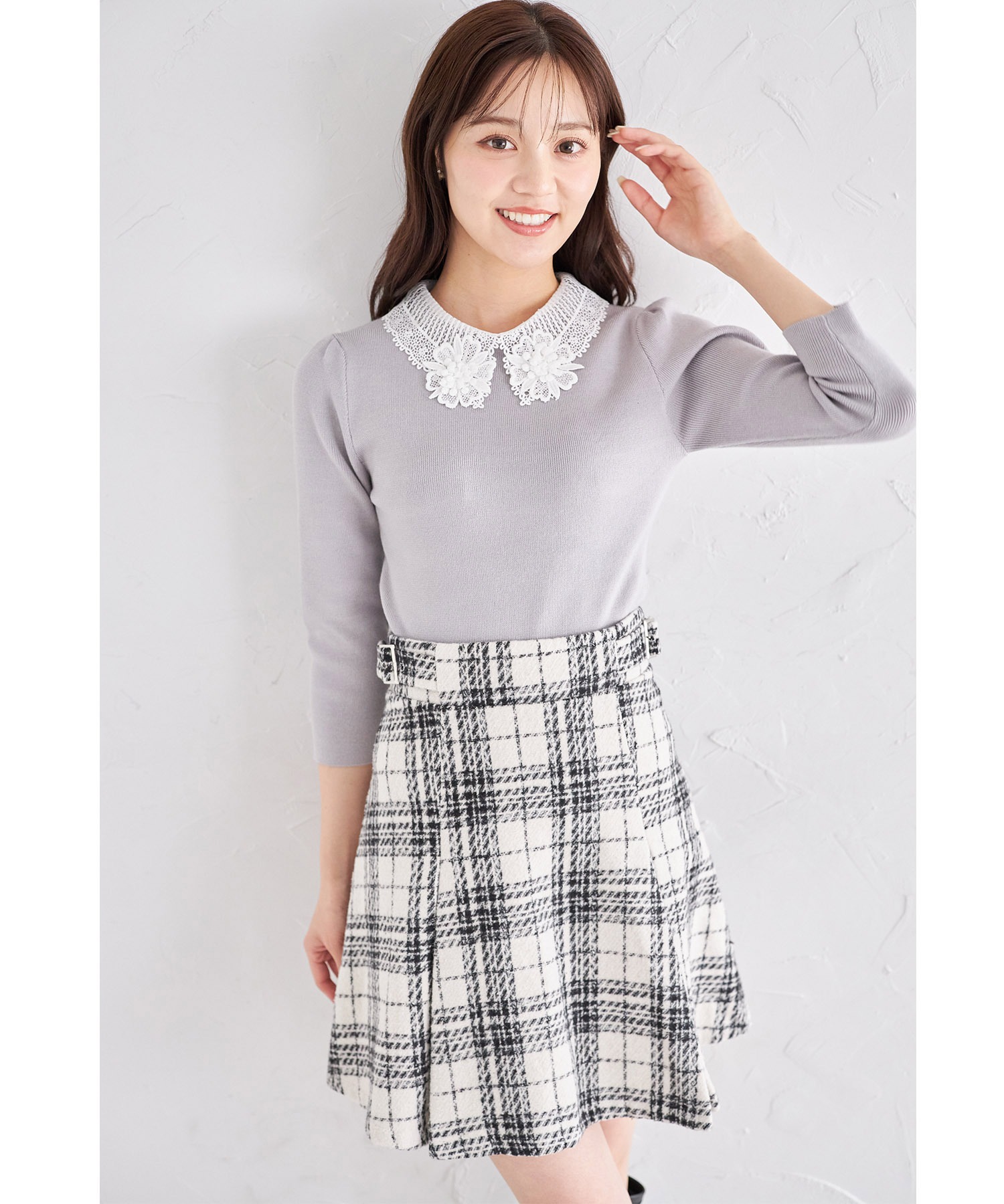 サイドバックル付きチェック柄ミニスカート 1月6日(月)再販決定☆【mecilia メシーラ】 tocco closet(トッコクローゼット)