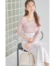 バックレースアップラインフラワープリントマーメイドスカート【chusry チャスリー】 tocco closet(トッコクローゼット)≪春を彩る名品アイテム≫