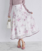 バックレースアップフラワープリントフレアスカート【kuren クレン】tocco closet(トッコクローゼット)＊スペシャルプライス品につき返品/キャンセル/配送日指定不可/ラッピング不可/少量在庫のセールの為交換は出来かねる場合がございます。