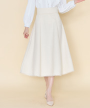 スカラップレース付きラメツイードフレアスカート 【elanora エレノラ】 tocco closet(トッコクローゼット) ＊スペシャルプライス品につき返品/キャンセル/配送日指定不可/ラッピング不可/少量在庫のセールの為交換は出来かねる場合がございます。