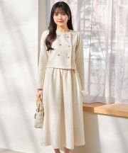ベーシックツイードフレアスカート【floravie フロラヴィー】 tocco closet(トッコクローゼット)《@momo.e_さんコラボ》＊スペシャルプライス品につき返品/キャンセル/配送日指定不可/ラッピング不可/少量在庫のセールの為交換は出来かねる場合がございます。