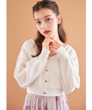 ハート釦ハート透かし編みニットカーディガン【lephyra レフィーラ】 tocco closet ＊スペシャルプライス品につき返品/キャンセル/配送日指定不可/ラッピング不可/少量在庫のセールの為交換は出来かねる場合がございます。