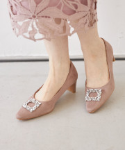 スクエアクリアビジュー付きパンプス【gavriela】 tocco closet≪Work Style≫ ※セレクト商品 ＊スペシャルプライス品につき返品/キャンセル/配送日指定不可/ラッピング不可/少量在庫のセールの為交換は出来かねる場合がございます。