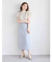 多種パールビジュー飾り釦付きタイトスカート【clarisa クラリサ】tocco closet(トッコクローゼット)＊スペシャルプライス品につき返品/キャンセル/配送日指定不可/ラッピング不可/少量在庫のセールの為交換は出来かねる場合がございます。