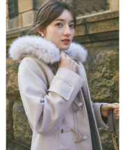 取り外し可能なファー付きフィット＆フレアシルエットダッフルコート tocco closet(トッコクローゼット) ＊スペシャルプライス品につき返品/キャンセル/配送日指定不可/ラッピング不可/少量在庫のセールの為交換は出来かねる場合がございます。