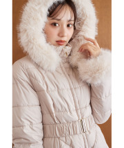 COTOO SHUZO ピンクベージュフリル襟スプリングコート38 COTOO SHUZO ピンクベージュフリル襟スプリングコート38