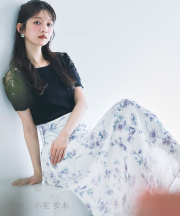 ３ＷＡＹウエストリボン付きフラワープリントフレアスカート【acenlis アセンリス】 tocco closet(トッコクローゼット)※小室安未さんはブルー着用