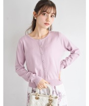 トップス TOCCO_jewelry ローズモチーフ付き長袖トップス/MAJESTIC LEGON(マジェスティック