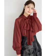ボウタイリボンプリーツブラウス tocco closet(トッコクローゼット)※オフィシャルサイト限定
