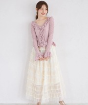 プリーツメニーフリルチュールスカート tocco closet(トッコクローゼット)※オフィシャルサイト限定