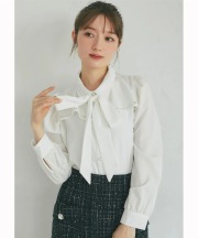 ２ＷＡＹボウタイリボン付きヨークラインレース切り替えブラウス tocco closet(トッコクローゼット)