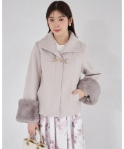 袖口ファー付きショートコート tocco closet(トッコクローゼット)